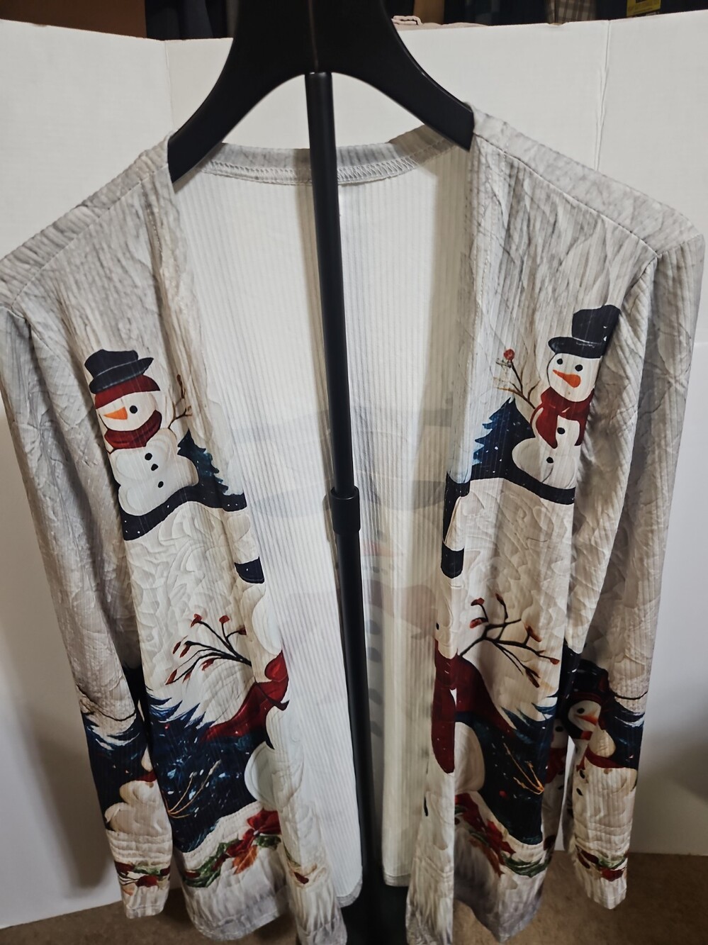 Snowman Cardigan L